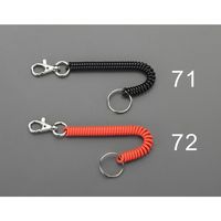 エスコ 102ー914mm キーキャリー(カールコード付/ブラック) EA916ZL-71 1セット(10本)（直送品）