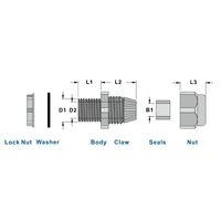 エスコ 30ー38mm/G1・1/2” ケーブルグランド(5個) EA948HB-9 1袋(5個)（直送品）