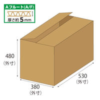 ザップ ダンボール 140サイズ W530×D380×H480mm 5mm厚 7521 1箱（20枚入）（直送品）