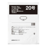 「現場のチカラ」ポリ袋(規格袋)　LDPE・透明　0.03mm厚  20号460mm×600mm1袋（100枚入）  オリジナル（わけあり品）
