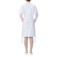 アスクル　ポリエチレンガウン 袖ゴム 個包装　ピンク　使い捨て　PE　ビニール　長袖　袖付き　ディスポ　感染対策　1箱（10枚入） オリジナル