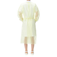 アスクル ラミネート加工不織布ガウン 個包装 イエロー　アイソレーションガウン　使い捨て　防水　PE加工　感染対策　黄色　1袋（5枚入）  オリジナル