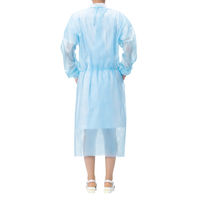 アスクル ラミネート加工不織布ガウン　ブルー　アイソレーションガウン　使い捨て　防水　PE加工　感染対策　青　1袋（10枚入）  オリジナル