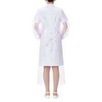 アスクル　ポリエチレンガウン 袖ゴム Lサイズ　ピンク　大きめ　使い捨て　PE　長袖　袖付き　ディスポ　感染対策　1箱（10枚入） オリジナル