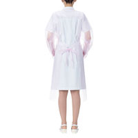 アスクル　ポリエチレンガウン フィンガーフック 個包装 ピンク　使い捨て　PE　プラスチック　袖付き　ディスポ　感染対策　1箱（10枚入） オリジナル