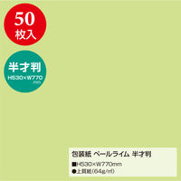ササガワ 包装紙 ペールライム 半才判 49-1208 1包(50枚袋入)