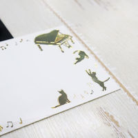 包む 封筒付きミニメッセージカード　キャットミュージック 5枚入 TC087 1セット（5個）（直送品）