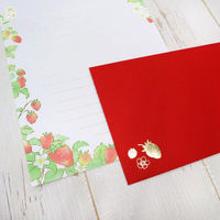 包む レターセット 水彩 ストロベリー TL085 1セット(3冊)（直送品）