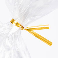 現場のチカラ ビニールタイ PET 金 4mm×10cm 1セット（500本：100本×5袋）  オリジナル