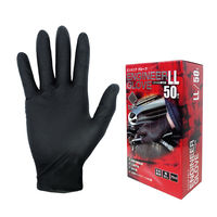 【使いきりニトリル手袋】 ミタニコーポレーション エンジニアグローブ ブラック LL 184994 1箱（50枚入）