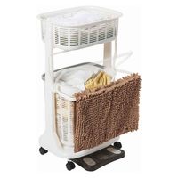 サンコープラスチック ランドリーバスケット バスマット干し付き 2段 洗濯かご 263528 1個（直送品）