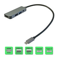 USBハブ Type-C接続 HDMI USB-A PD60W対応 30cm 1個
