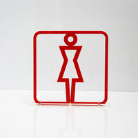 タム ツケレルン 3Wayピクトサイン(女子トイレ04) 赤 3way-0020-RE 1個（直送品）