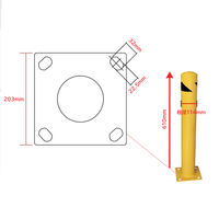 セーフラン安全用品 スチールボラード 610mm 11213 1本（直送品）