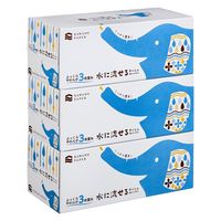 河野製紙 ふっくらやわらか3枚重ね 水に流せるティシュペーパー120組 1ケース（30箱：3箱入×10パック）