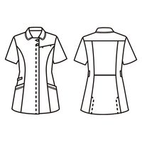 住商モンブラン ナースジャケット 半袖 サックス/白 6L MN500-2101 1枚　白衣（直送品）