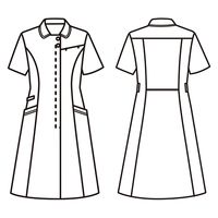 住商モンブラン ナースワンピース 半袖 サックス/白 3L MN700-2101 1枚　白衣（直送品）