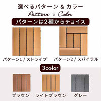 三栄コーポレーション 人工木ウッドパネル ウッドタイル 128枚セット スパイラル/ライトブラウン A1--WTL128SPRLB_AS（直送品）