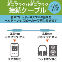 ステレオミニプラグ AUX オーディオケーブル φ3.5mm 1m 高耐久 ブラック AX-35MA10BK エレコム 1個
