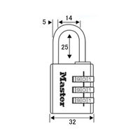 マスターロック 630JADWHT 可変式南京錠 32mm ホワイト 1個（直送品）