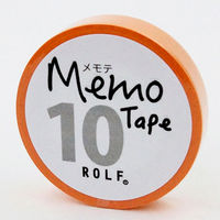 プリントインフォームジャパン ロール付箋 メモテープ メモテ 10mm幅×10m オレンジ 1307-0065-0210 1セット(10個)
