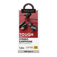 PGA USB Type-C ステレオイヤホン タフケーブル/カナル マイク付き 1.2m ブラック PG-SETC2BK3 1本