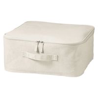 無印良品 ポリエステル麻 ソフトボックス 角型 小 フタ式 約幅35×奥行35×高さ16cm 1セット（2個） 良品計画