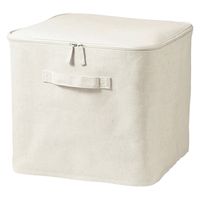 無印良品 ポリエステル麻 ソフトボックス フタ式 L 約幅35×奥行35×高さ32cm 1セット（2個） 良品計画