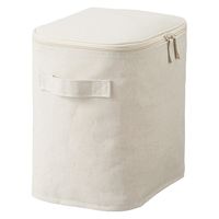 無印良品 ポリエステル麻 ソフトボックス 長方形 中 フタ式 ハーフ 約幅18.5×奥行26×高さ26cm 1セット（2個） 良品計画