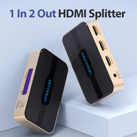 HDMI切替機 HDMIスプリッター 2画面出力 4K30Hz HDMI1.4 / ゴールド AC-2472 1個