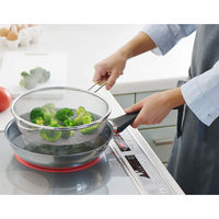 ヨシカワ フライパン用茹でものザル25cm 2004443 1個