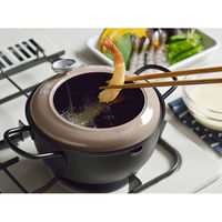 ヨシカワ グレージュ 温度計付天ぷら鍋18cm IH対応 4111299 1個（直送品）