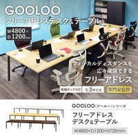 ネットフォース GOOLOO フリーアドレスデスク 幅4800×奥行1200mm NF-GFA-4812-AW-BKNA 1台（直送品）