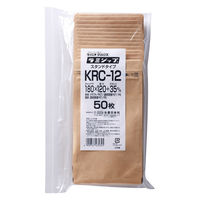 【チャック付き袋】生産日本社ラミジップ クラフト窓付 KRC-12チャック下180×横120+底35mm 1セット（50枚入×5袋）