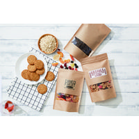 【チャック付き袋】生産日本社ラミジップ クラフト窓付 KRC-16チャック下230×横160+底47mm 1セット（50枚入×5袋）