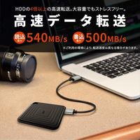 シリコンパワー 小型 耐衝撃 外付けSSD USB3.2 Gen2 TypeーC 480GB SP480GBPSDPC60CK 1個