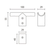 アイワ金属 AP-3019B KINOBO Tジョイント ブラック 1組（直送品）