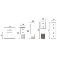 アイワ金属 AP-3020W KINOBO テンションロッドロング ホワイト 1組（直送品）