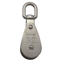 ハイロジック 11390 ステンレス 豆ブロック (1車) 32mm 1個（直送品）