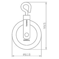 ハイロジック DH-785 鉄枠プーリー 回転型 1個（直送品）