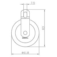 ハイロジック DH-784 鉄枠プーリー 固定型 1個（直送品）