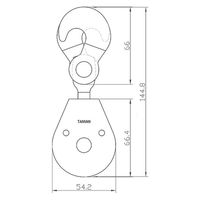 ハイロジック 15842 鉄フック付 回転ブルック 50mm 1個（直送品）