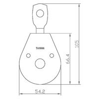 ハイロジック 15840 鉄 回転ブルック 50mm 1個（直送品）