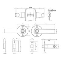 日中製作所 ヒナカ NP222-ML-W-5060 取替レバー可変ラッチ 鍵3本付 1個（直送品）