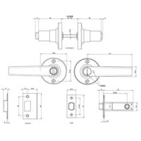 日中製作所 ヒナカ NP221-W-W 60mm レバーハンドル 1個（直送品）