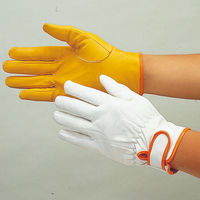 おたふく手袋 オタフク #425 高級牛革手袋 マジック L 白　1双（直送品）