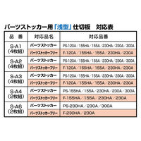 JEJアステージ パーツストッカー用浅型仕切板S-A2（4枚組）クリア 1個