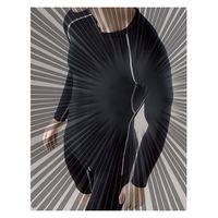 おたふく手袋 オタフク JW-623 黒 LL ストレッチ 長袖クルーネック 1枚（直送品）