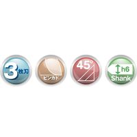 ジーネット GIGA ギガ・セレクション 超硬 スクエア エンドミル SAUM345ー060 1セット(4本)（直送品）