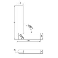 INSIZE インサイズ 90°台付スコヤ 4707-100 1セット(4個)（直送品）